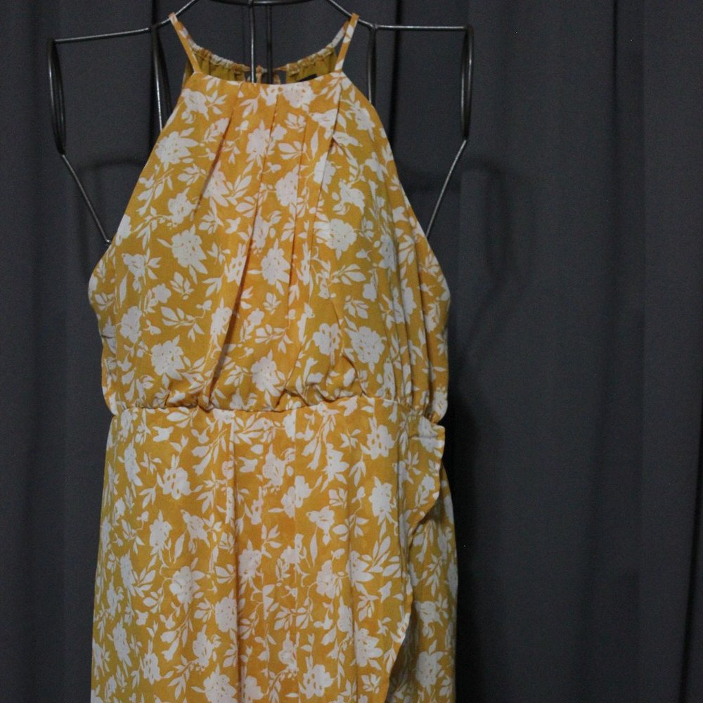 Boho Yellow & white floral Plus Size Dress-CLEARANCE!